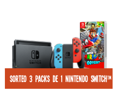 Sorteo de 3 packs de 1 Nintendo Switch + 1 Juego Super Mario Odissey